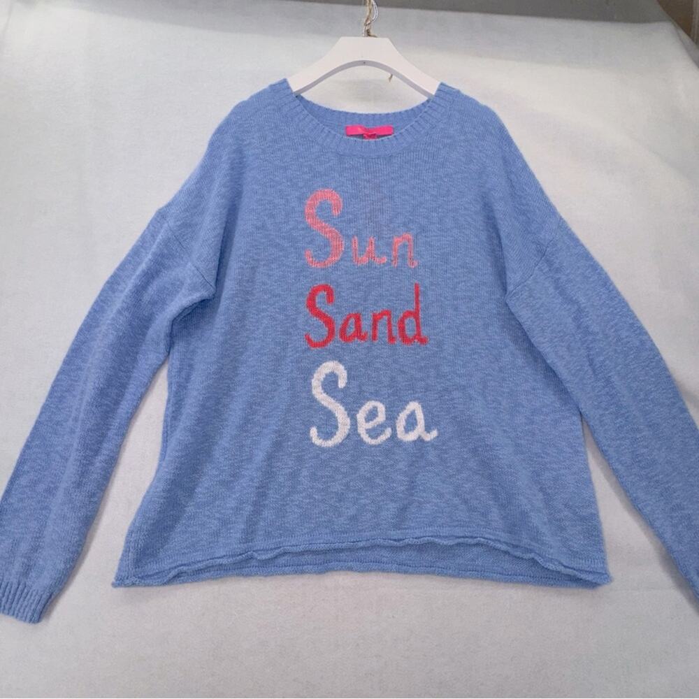 NWT Lilly Pulitzer Long Sleeve Pippy Sweater size Large Soft Cotton Blend Blue